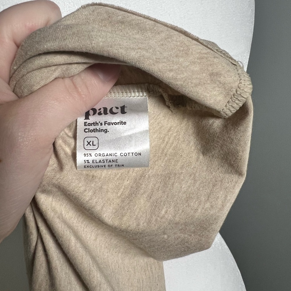 Pact Woman’s XL Organic Cotton Sleeveless High Neck Tan Maxi Dress - Picture 4 of 4